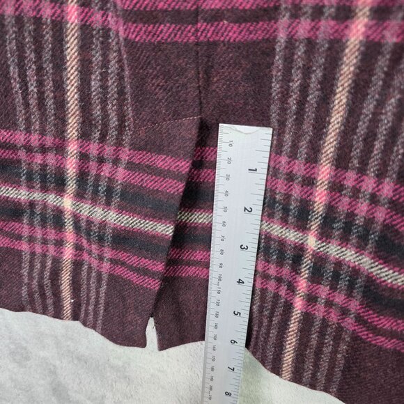 Womens Talbots Petites Burgundy Pink Plaid Wool Blend Pencil Skirt Size 10P - Picture 7 of 8